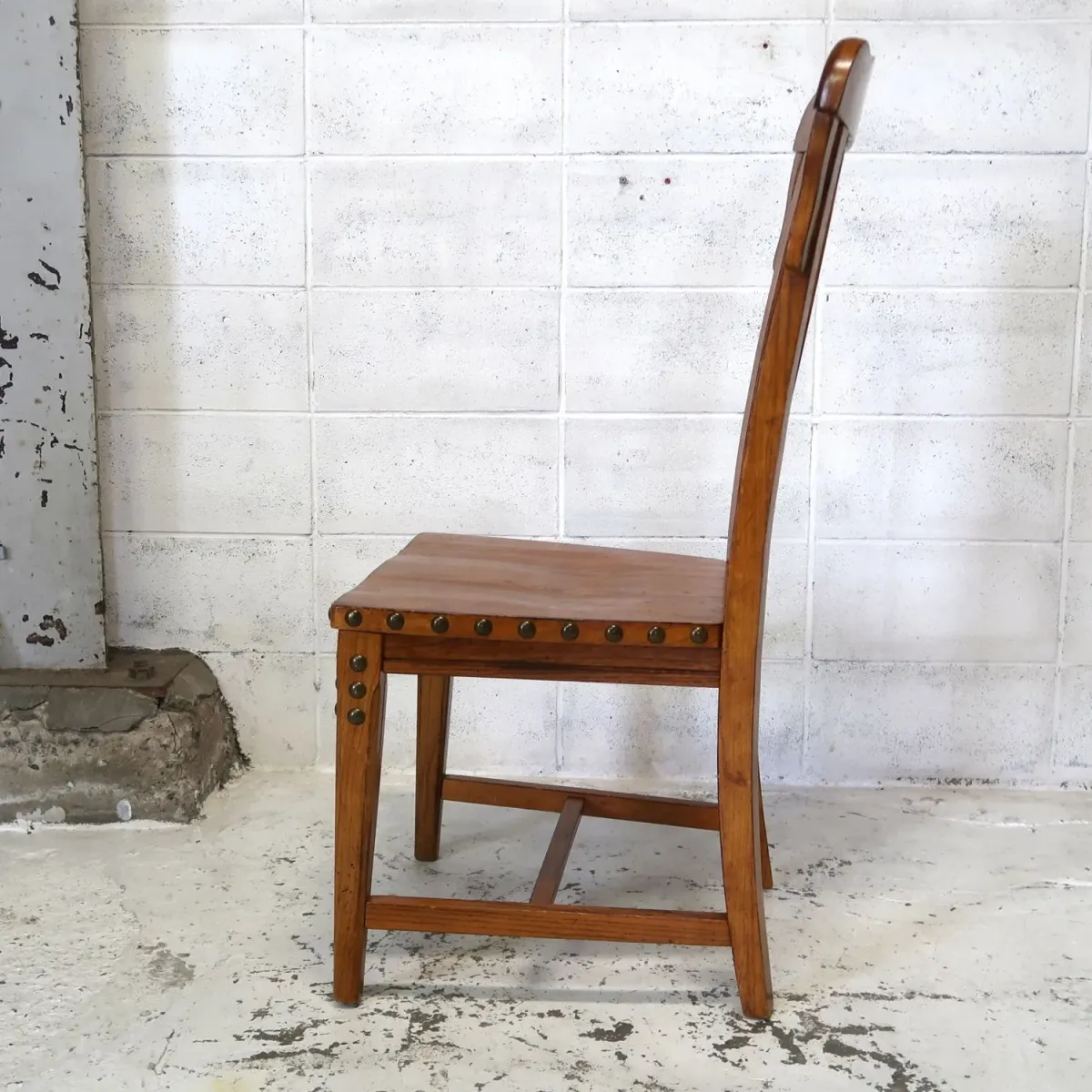 アンティーク ウッド ハイバックチェア