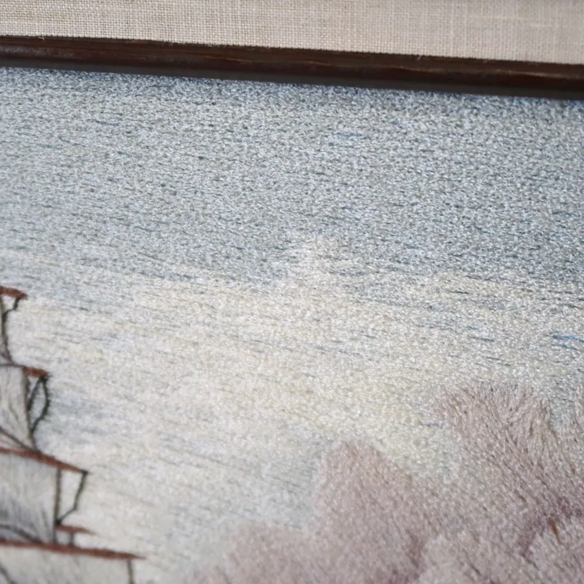 ビンテージ 刺繍アート 帆船モチーフ
