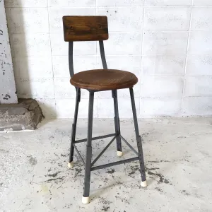 ビンテージ ウッド×メタル スツール