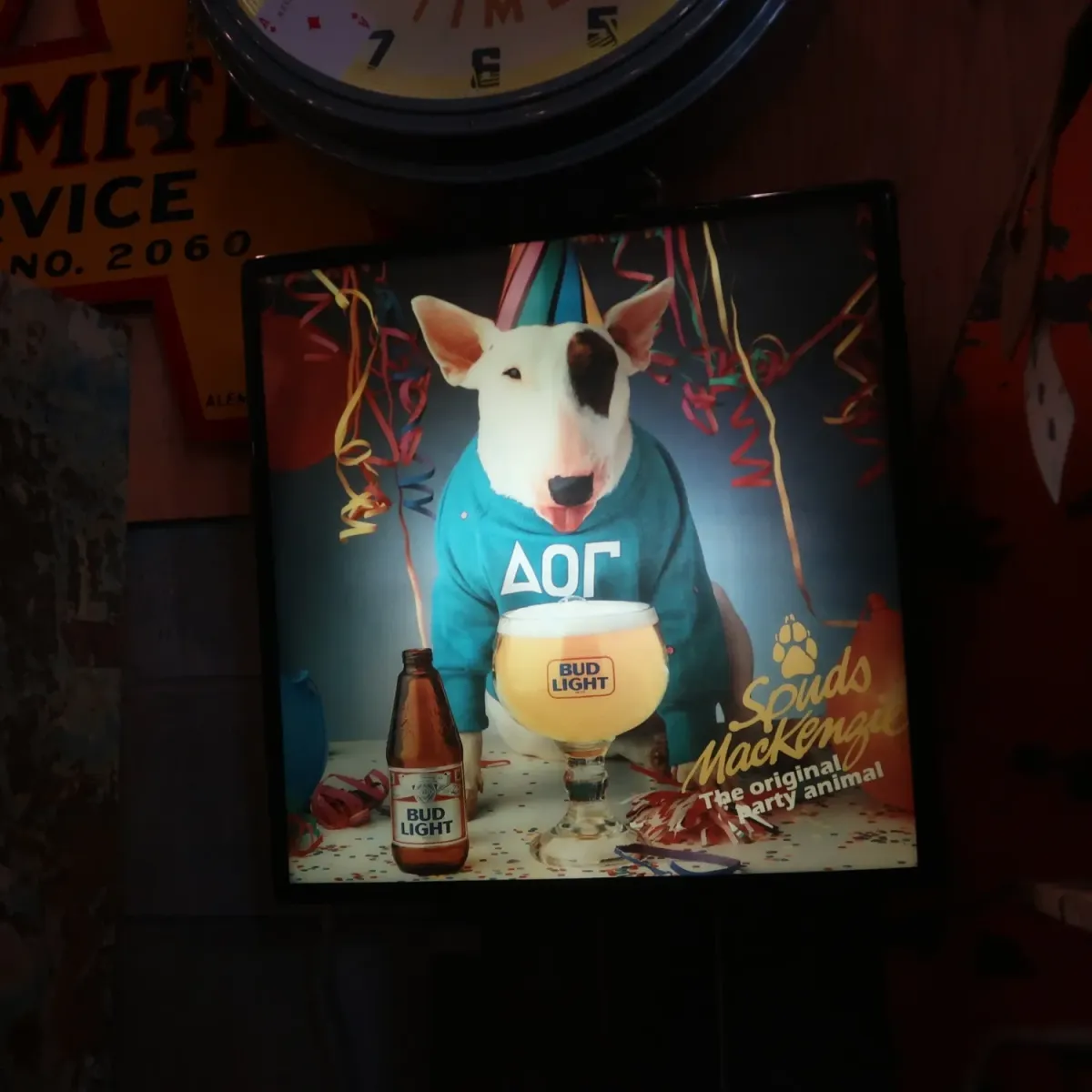BUD LIGHT バド犬ライトサイン Spuds Mackenzie