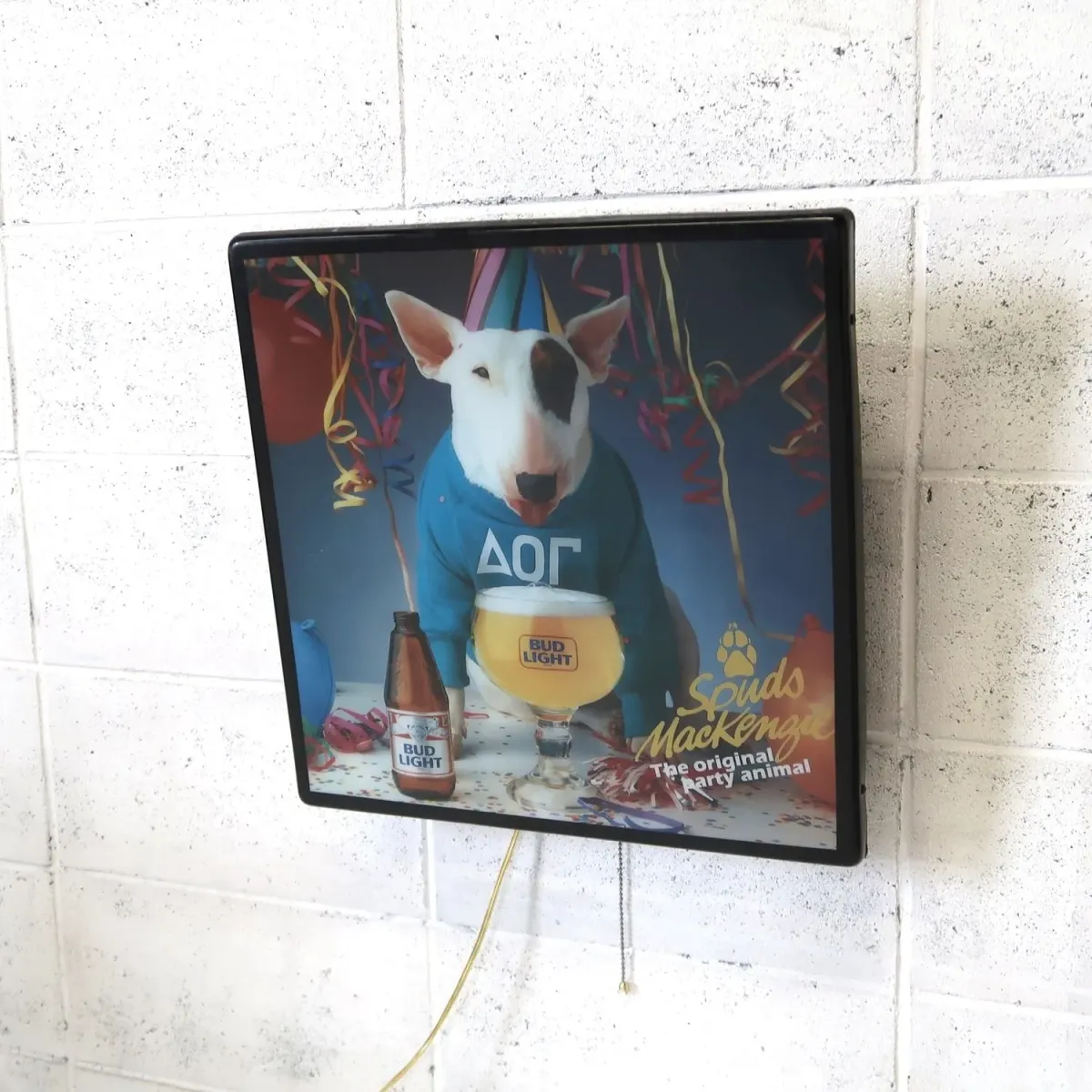 BUD LIGHT バド犬ライトサイン Spuds Mackenzie