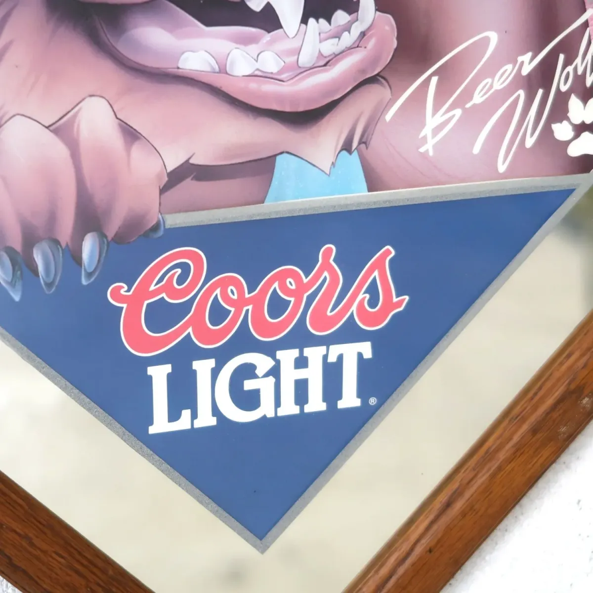 Coors LIGHT ビンテージ パブミラー Beer Wolf