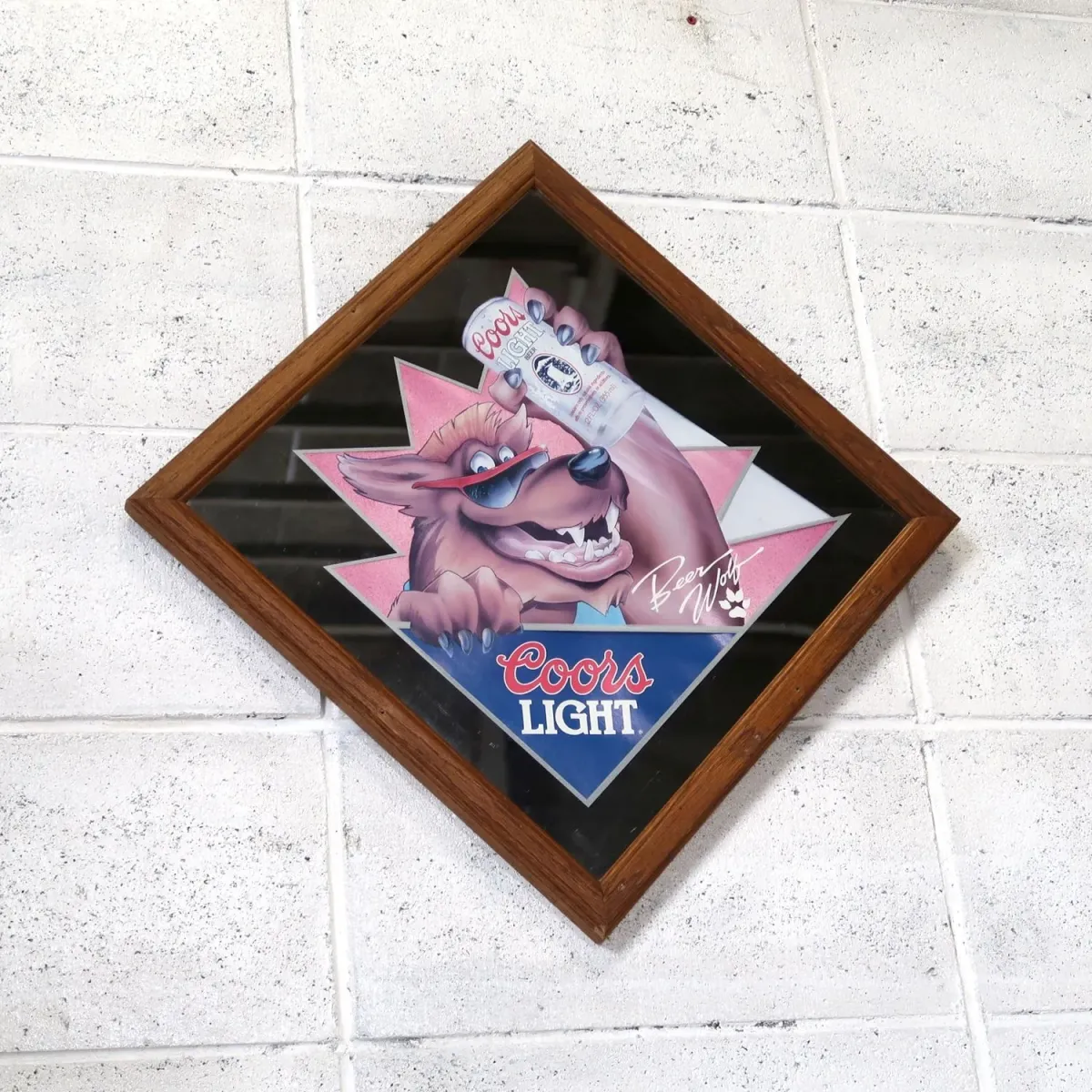 Coors LIGHT ビンテージ パブミラー Beer Wolf