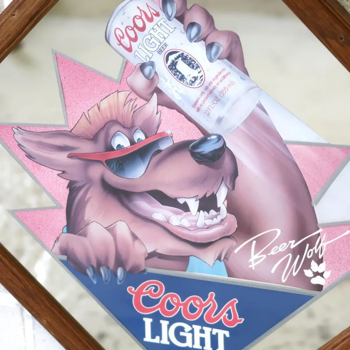 Coors LIGHT ビンテージ パブミラー Beer Wolf