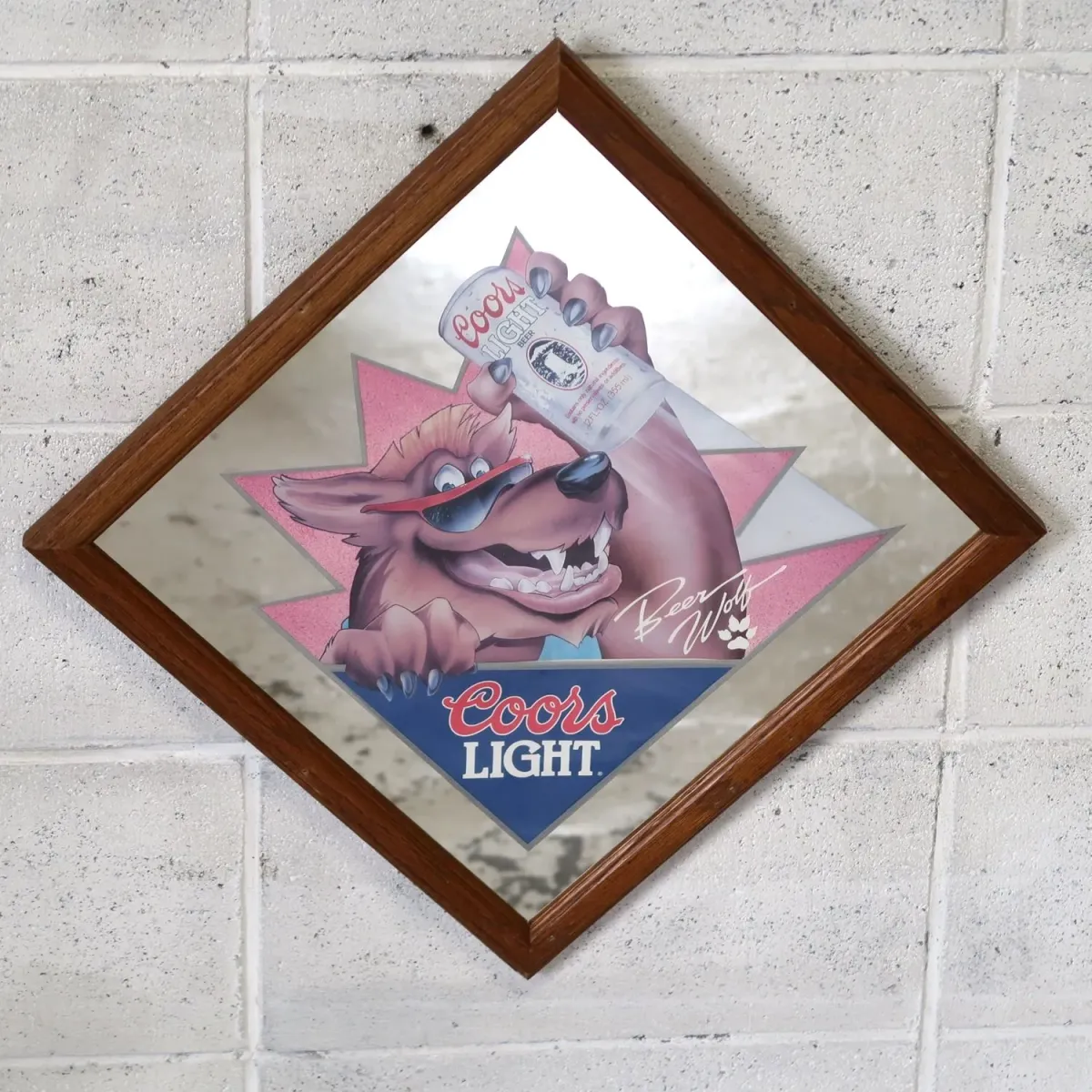 Coors LIGHT ビンテージ パブミラー Beer Wolf