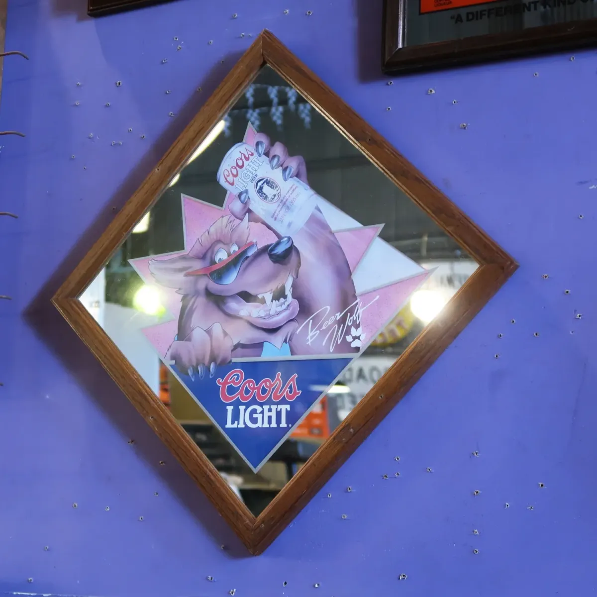 Coors LIGHT ビンテージ パブミラー Beer Wolf