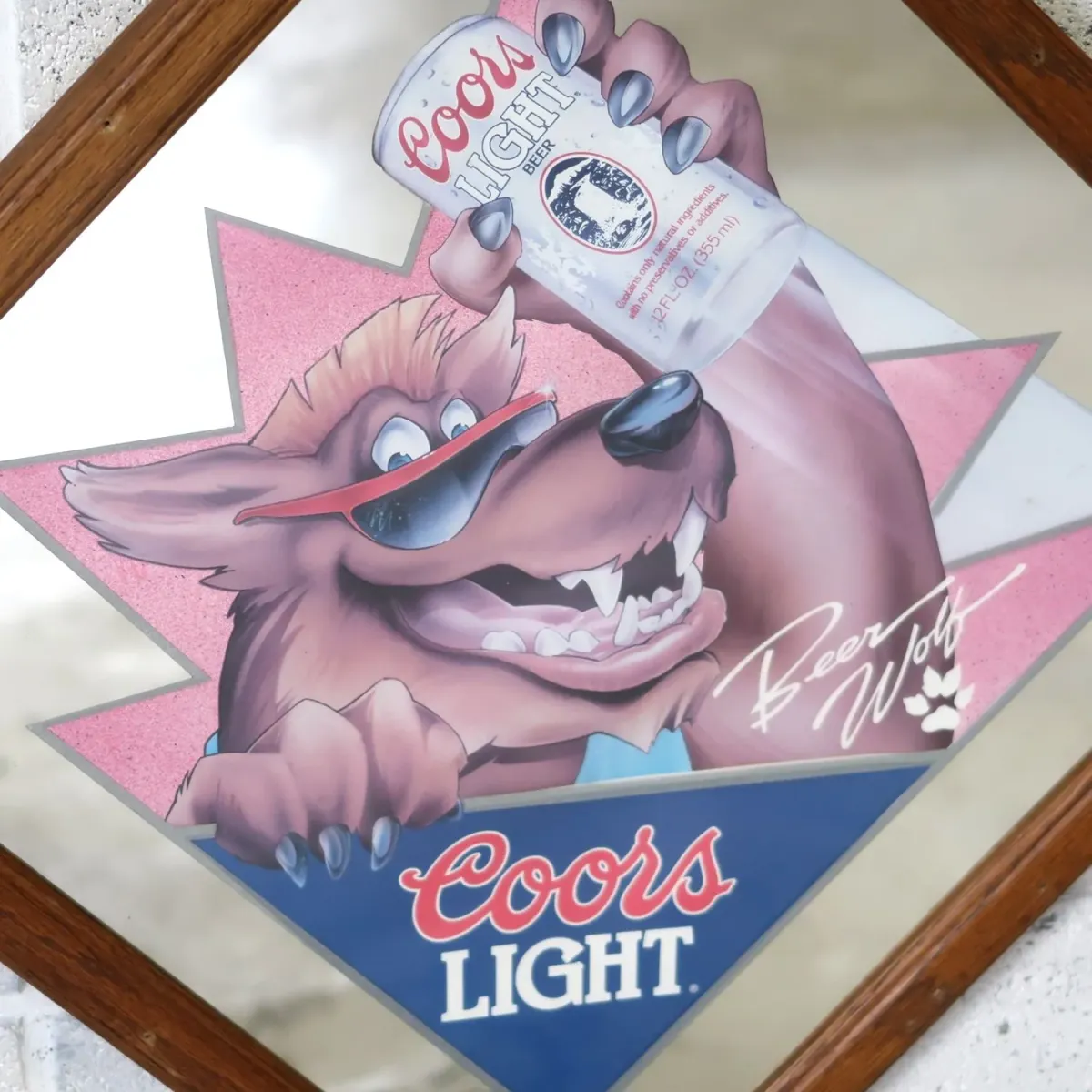 Coors LIGHT ビンテージ パブミラー Beer Wolf