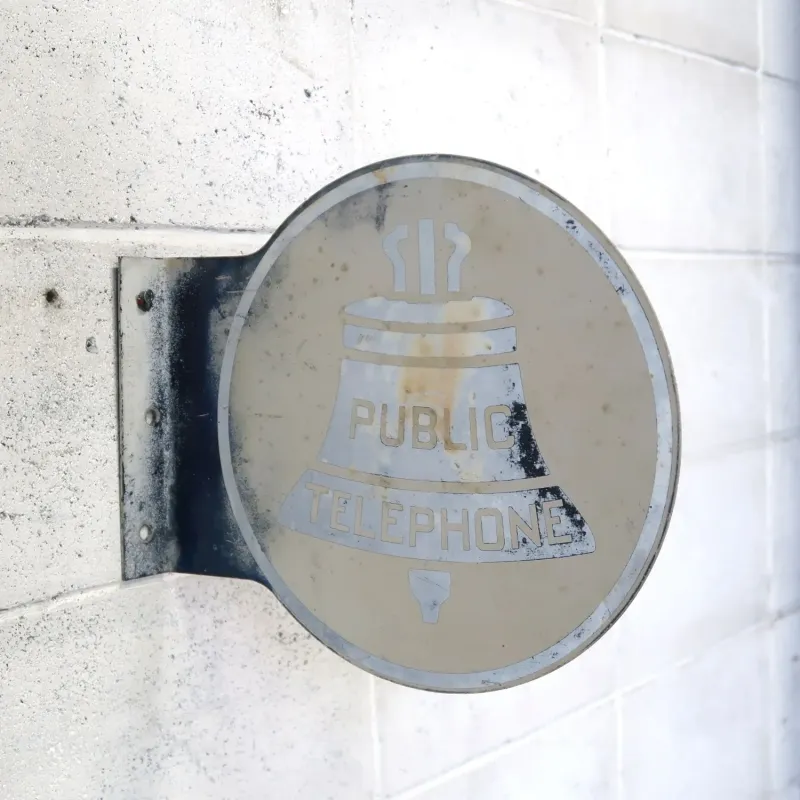PUBLIC TELEPHONE ビンテージ 両面メタルサイン