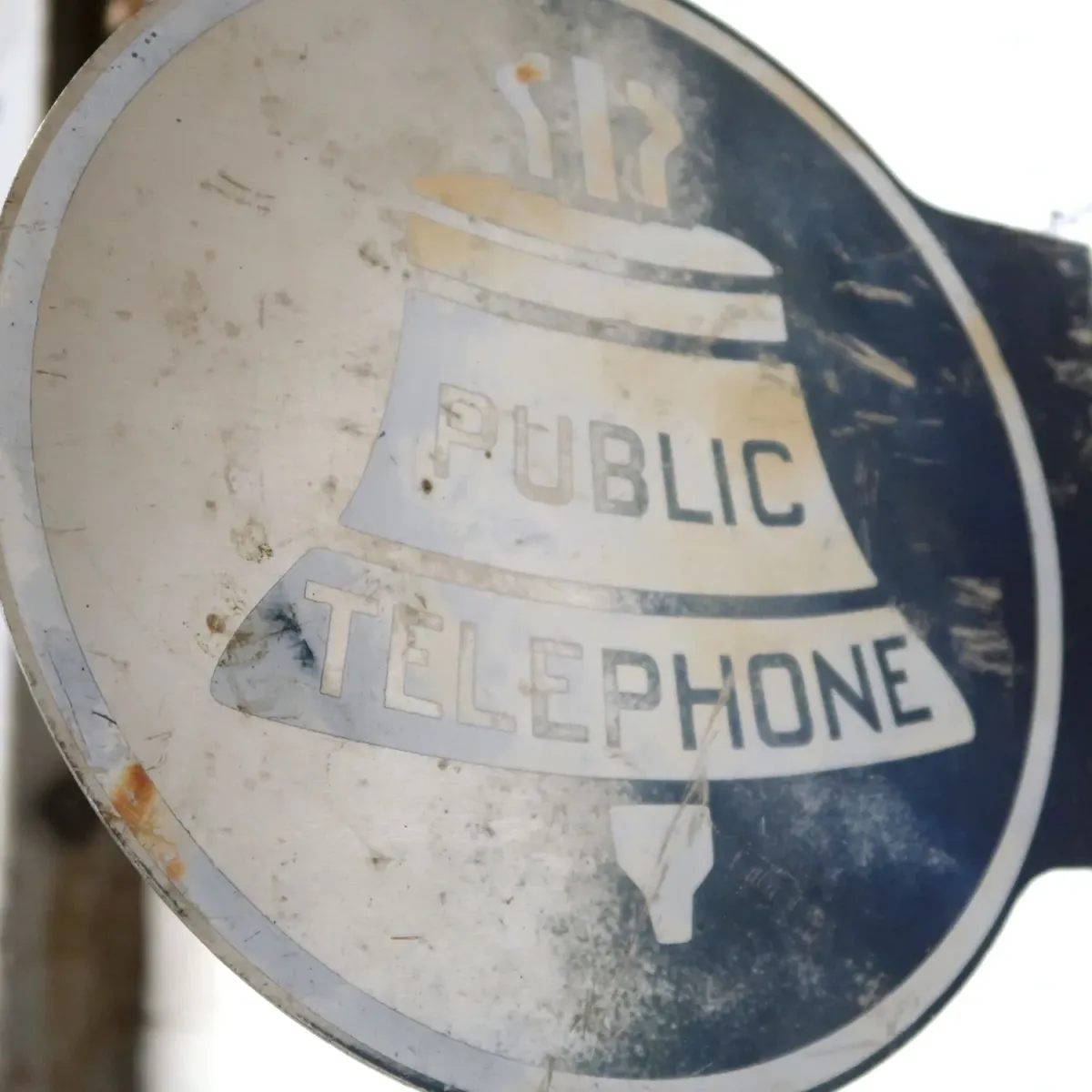PUBLIC TELEPHONE ビンテージ 両面メタルサイン