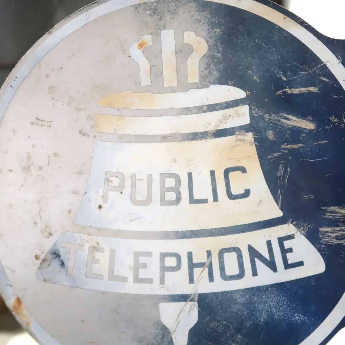 PUBLIC TELEPHONE ビンテージ 両面メタルサイン