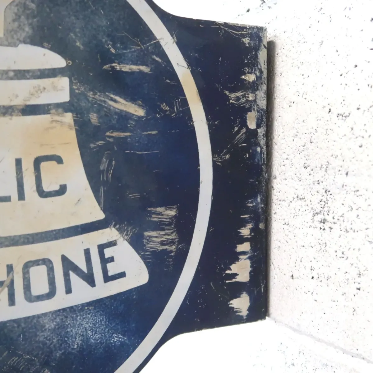 PUBLIC TELEPHONE ビンテージ 両面メタルサイン