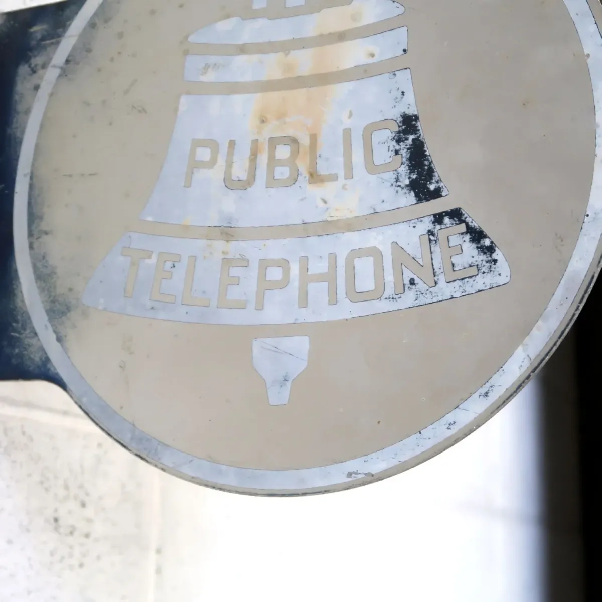 PUBLIC TELEPHONE ビンテージ 両面メタルサイン
