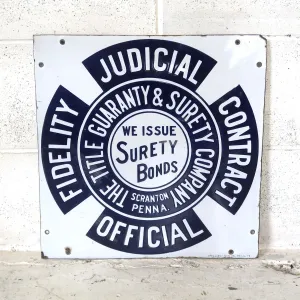 THE TITLE GUARANTY & SURETY CO. ビンテージ ホーロー看板