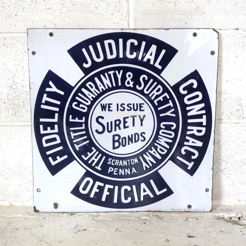 THE TITLE GUARANTY & SURETY CO. ビンテージ ホーロー看板