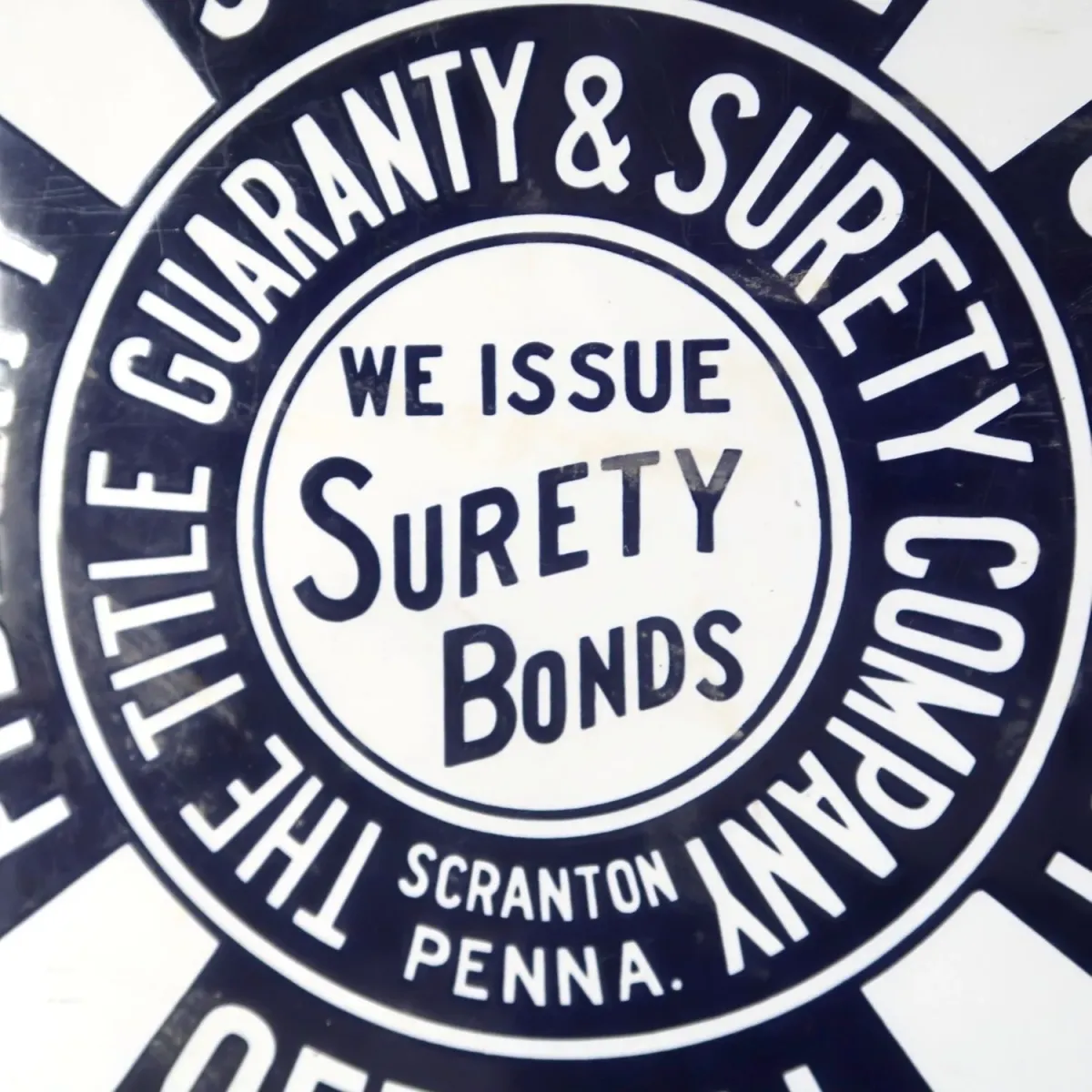 THE TITLE GUARANTY & SURETY CO. ビンテージ ホーロー看板