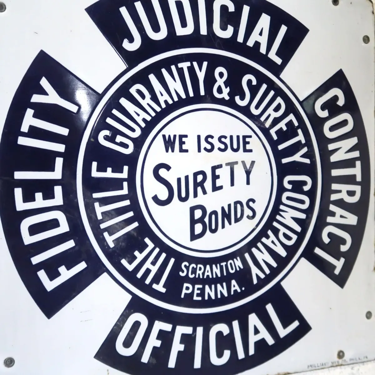 THE TITLE GUARANTY & SURETY CO. ビンテージ ホーロー看板