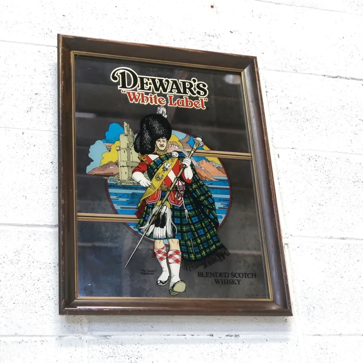 DEWAR'S White Label ビンテージ パブミラー