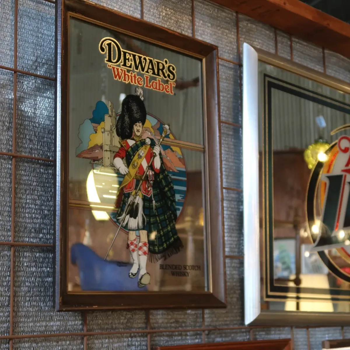 DEWAR'S White Label ビンテージ パブミラー