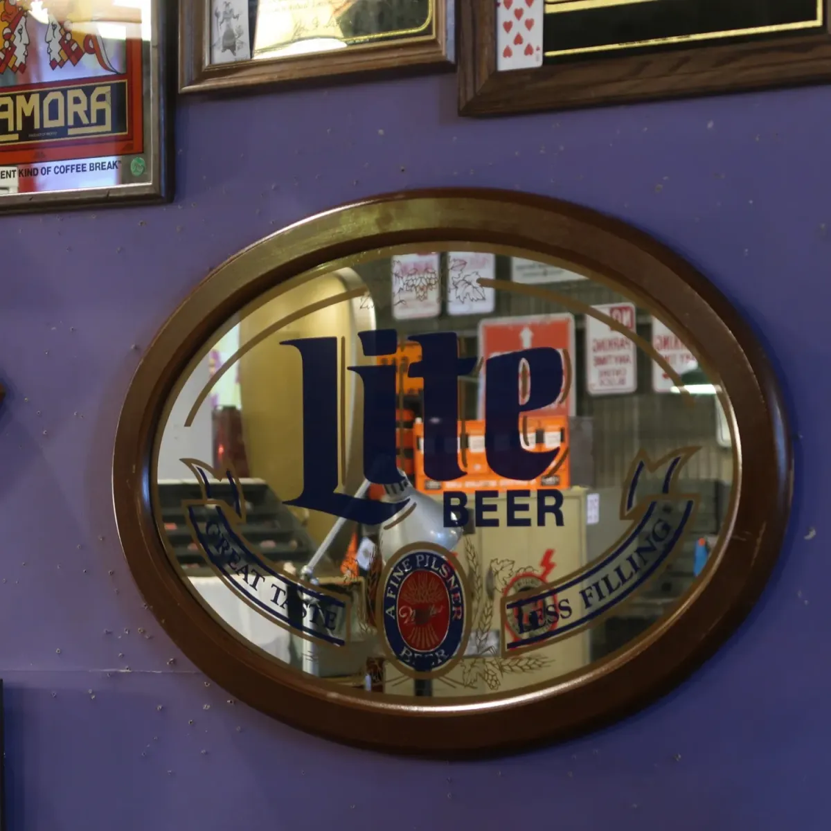 Miller Lite 大型パブミラー