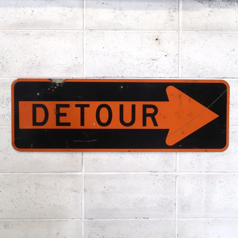 DETOUR ビンテージ ロードサイン