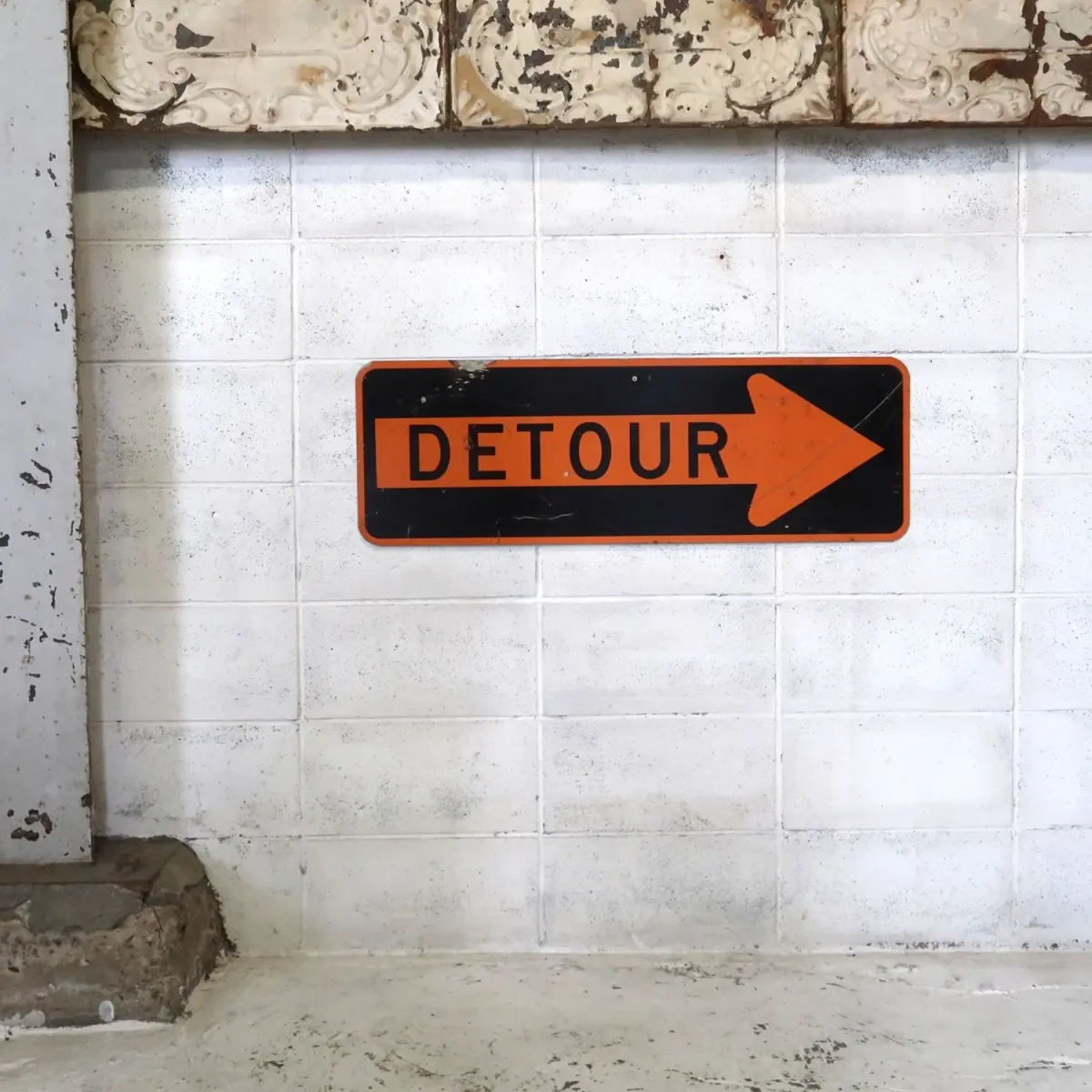 DETOUR ビンテージ ロードサイン