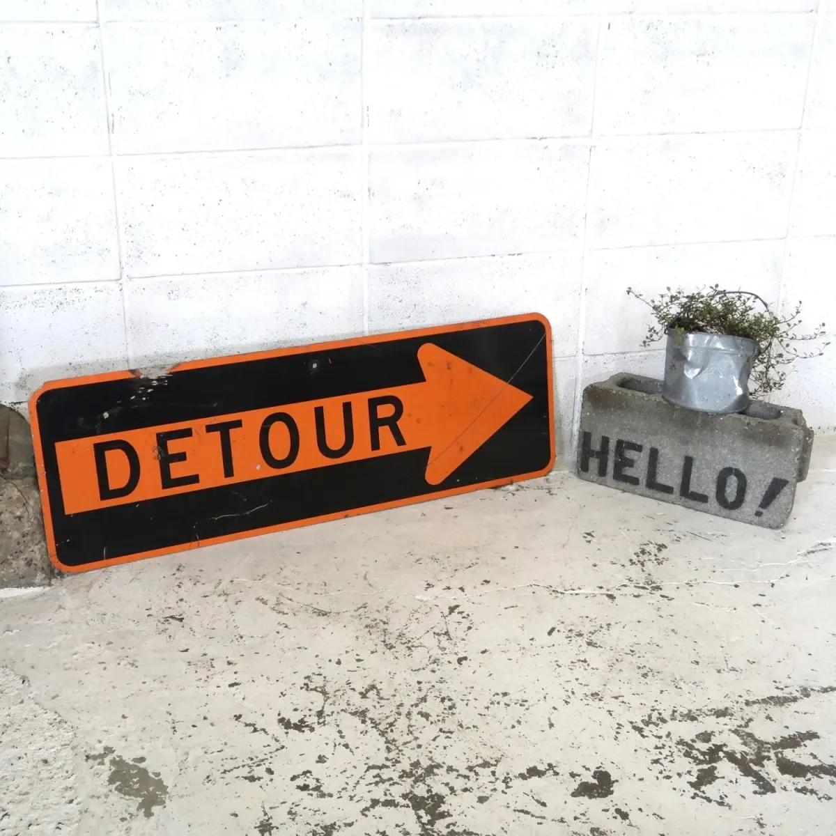 DETOUR ビンテージ ロードサイン