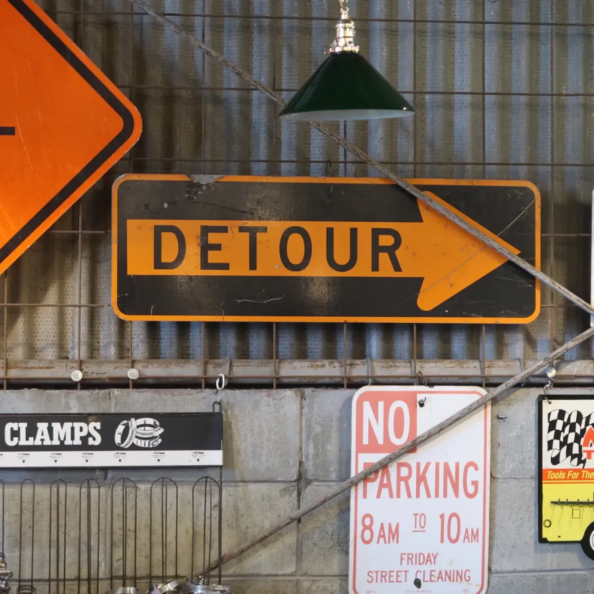 DETOUR ビンテージ ロードサイン
