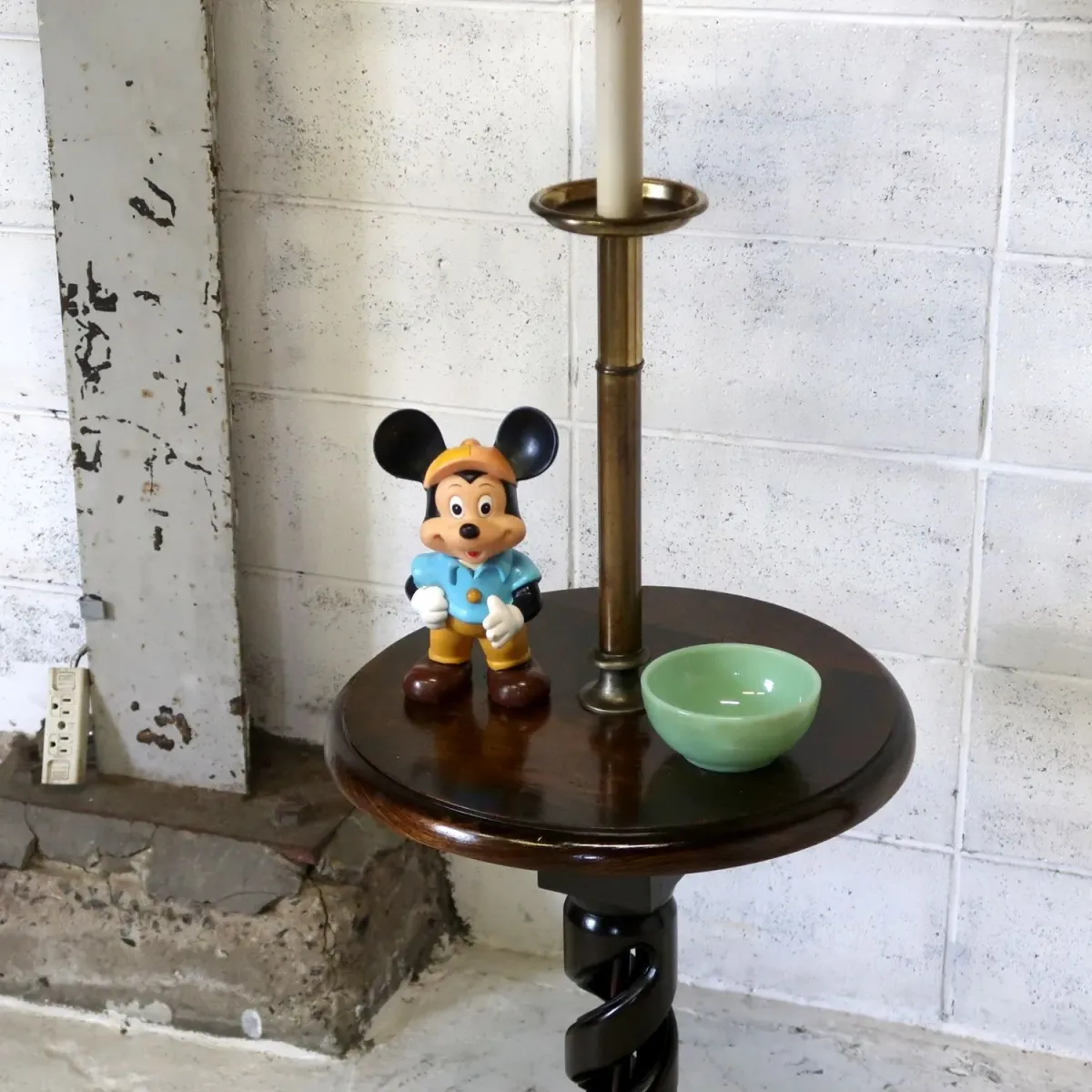 アンティーク ウッドテーブル フロアランプ オーク