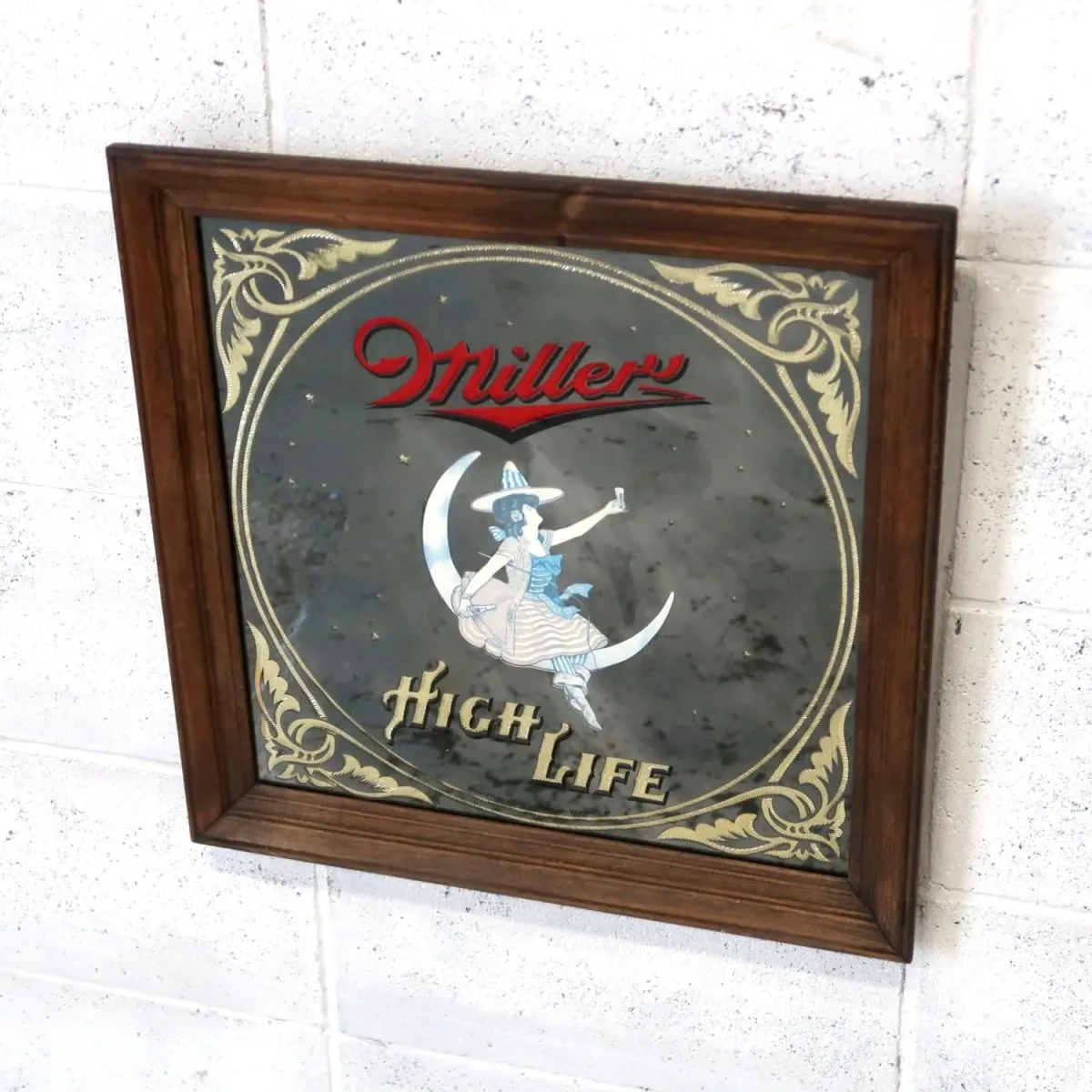 Miller HIGH LIFE ビンテージ パブミラー
