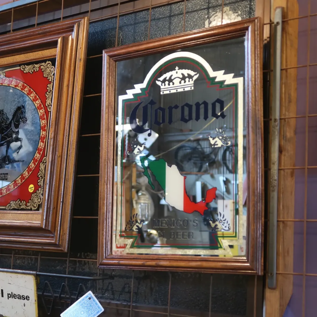 Corona BEER ビンテージ パブミラー