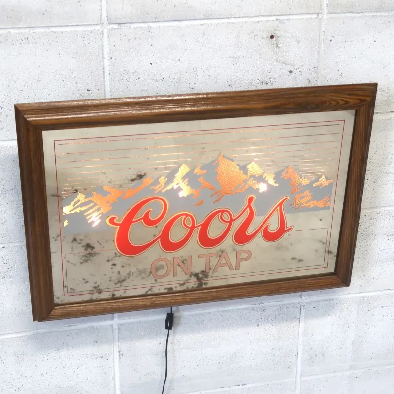 Coors ビンテージ ライトサインパブミラー