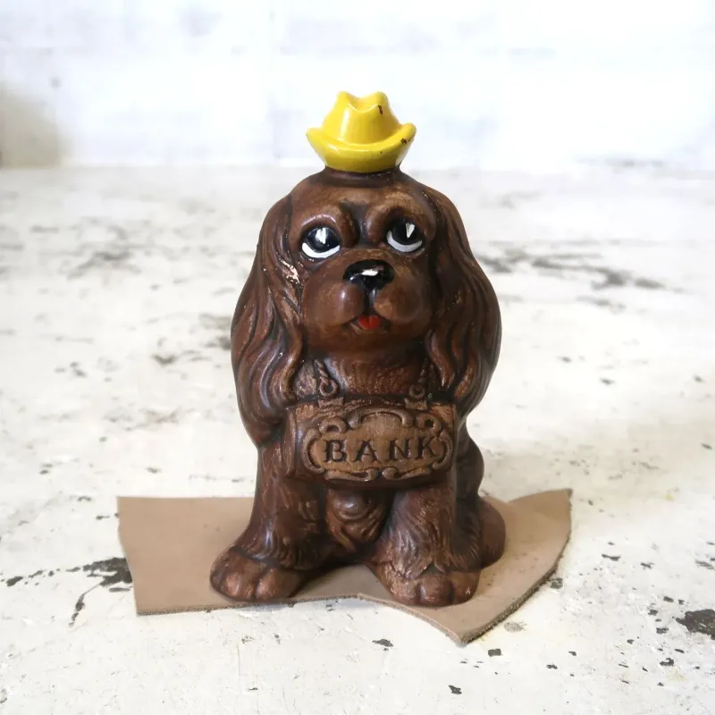 60's TREASURE CRAFT セラミック 貯金箱 コッカースパニエル