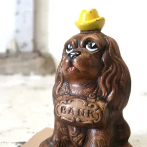 60's TREASURE CRAFT セラミック 貯金箱 コッカースパニエル