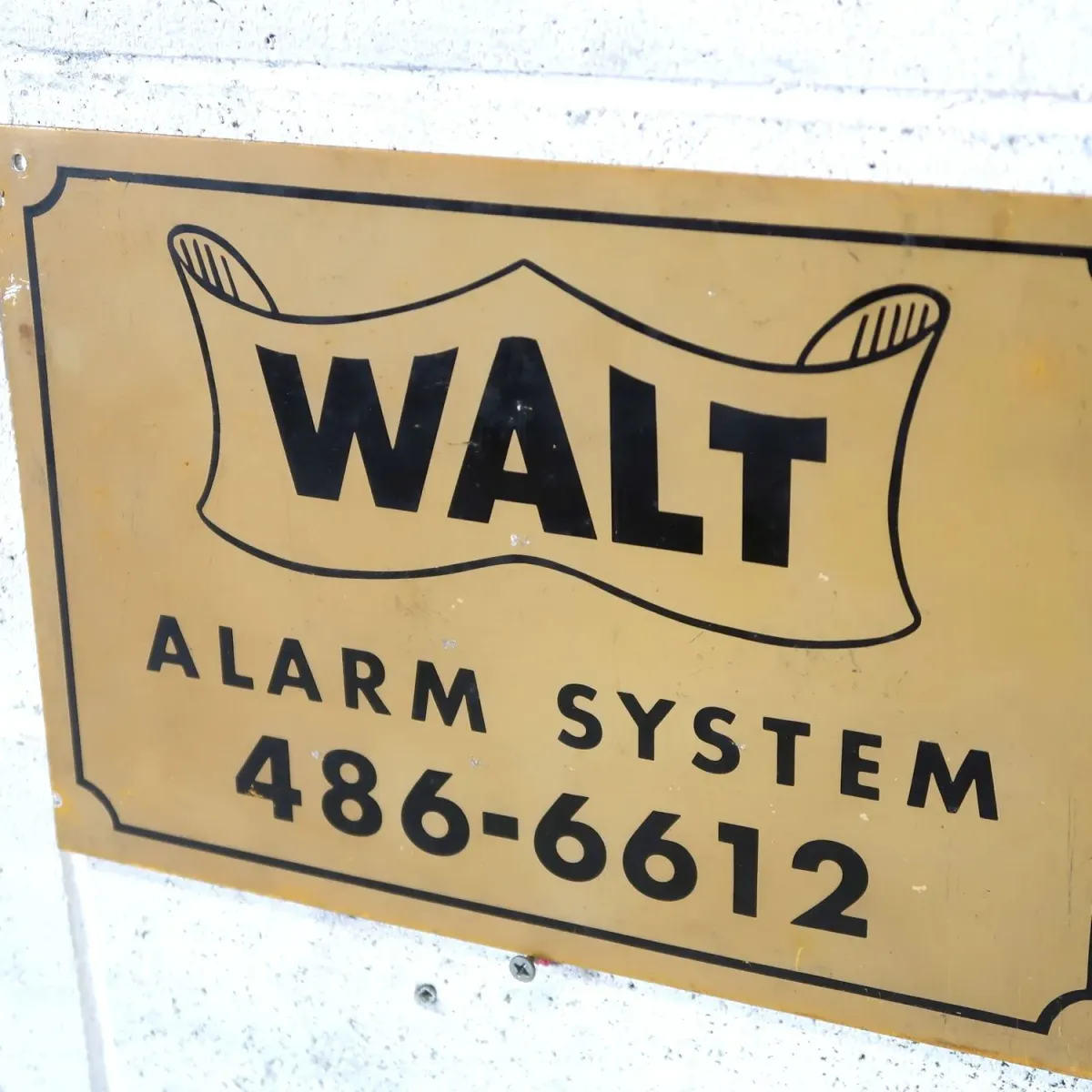 WALT ALARM SYSTEM ビンテージ メタルサイン