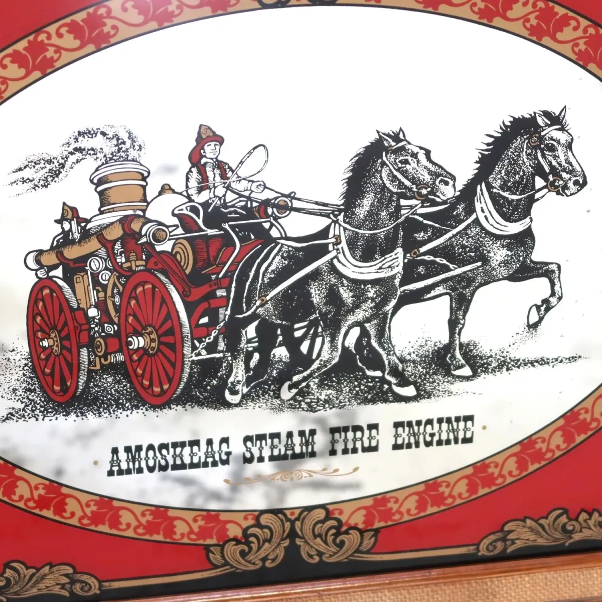 AMOSKEAG STEAM FIRE ENGINE ビンテージ ウォールミラー