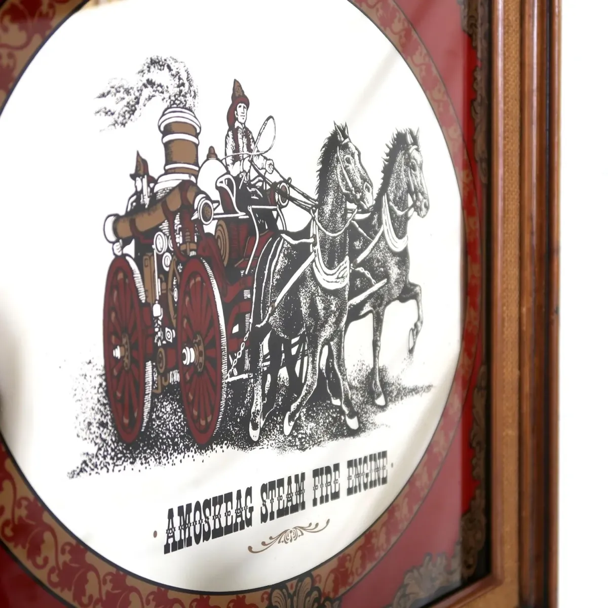 AMOSKEAG STEAM FIRE ENGINE ビンテージ ウォールミラー