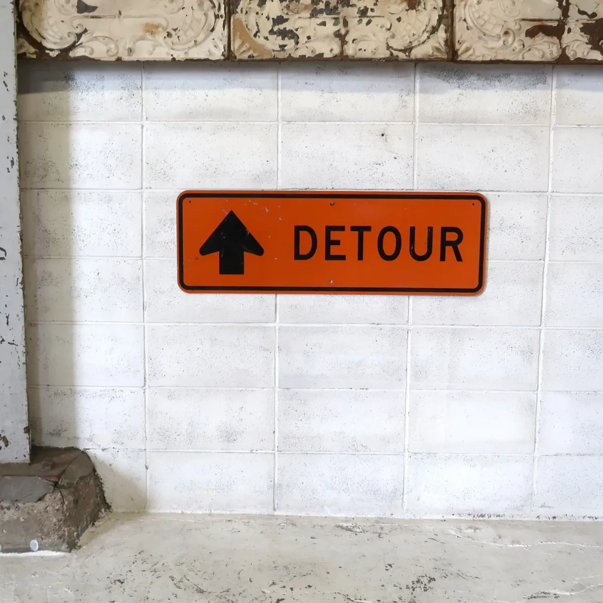 DETOUR ビンテージ ロードサイン