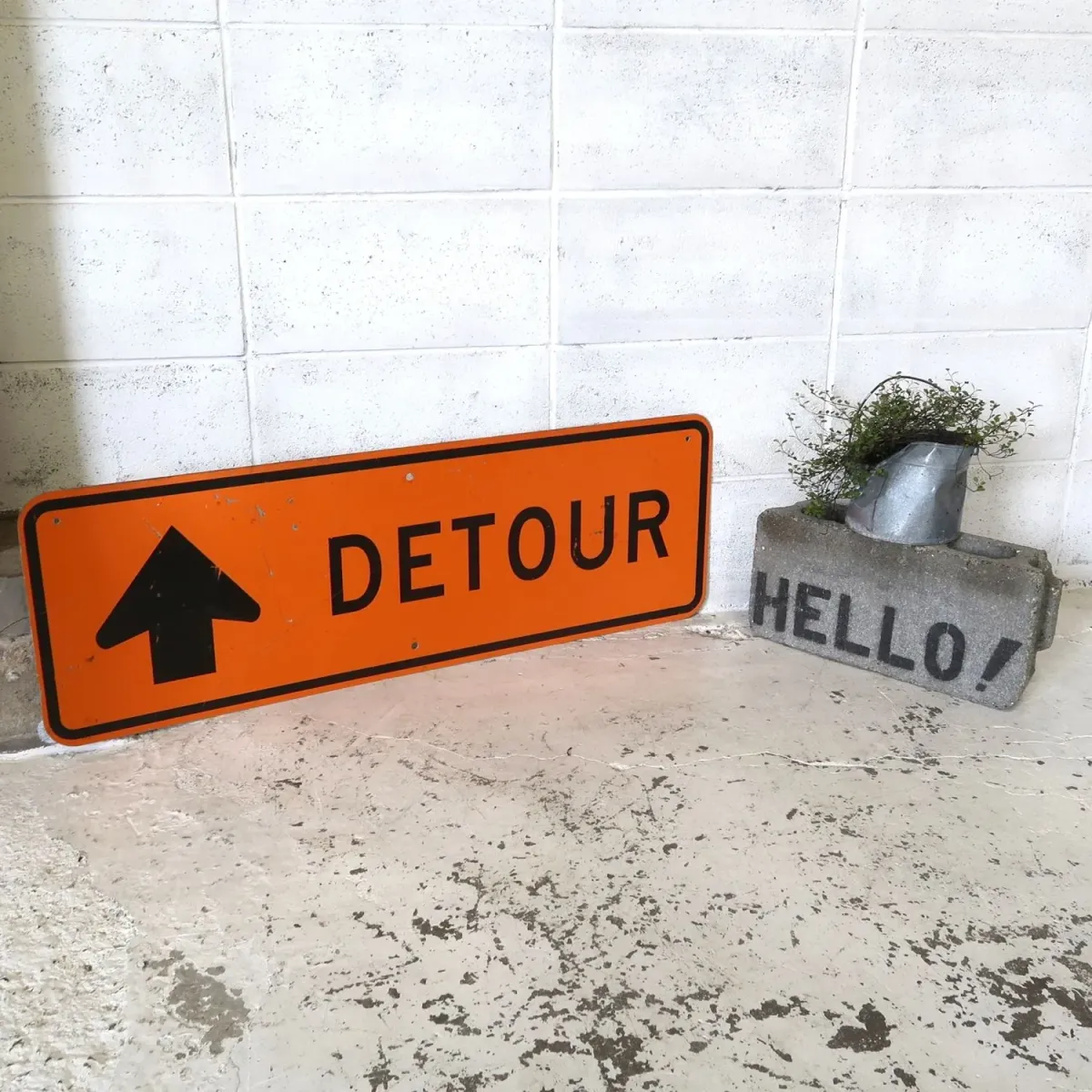 DETOUR ビンテージ ロードサイン
