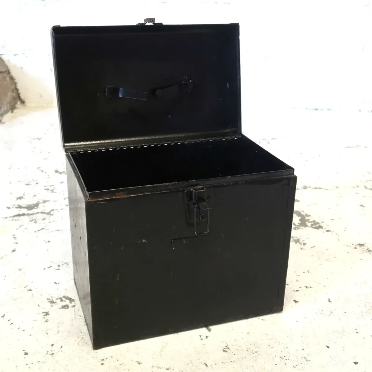 ビンテージ メタルボックス レコードボックス