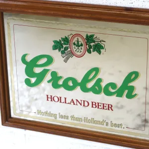 Grolsch ビンテージ パブミラー