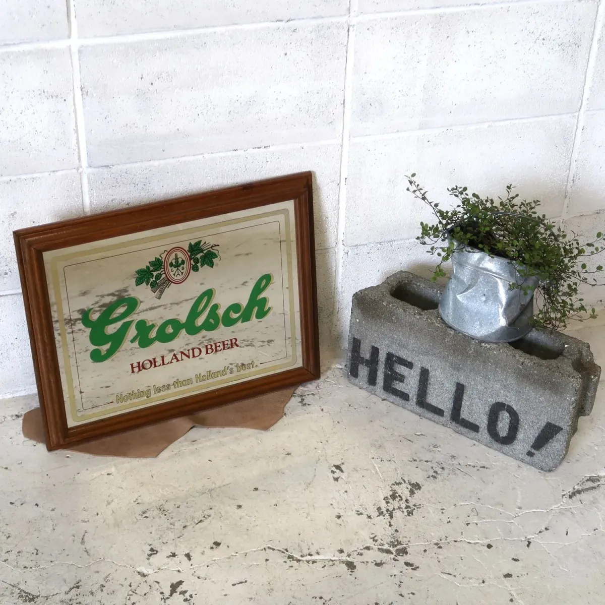 Grolsch ビンテージ パブミラー