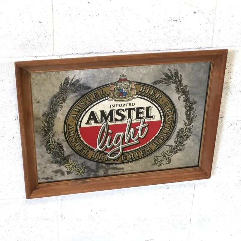 AMSTEL light ビンテージ パブミラー