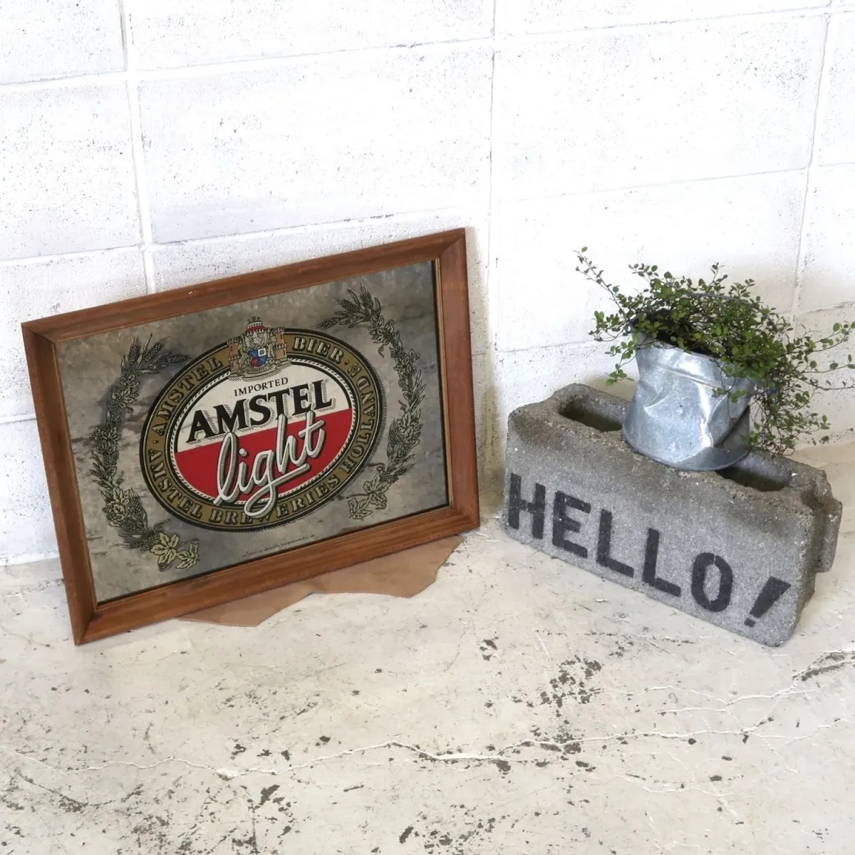 AMSTEL light ビンテージ パブミラー