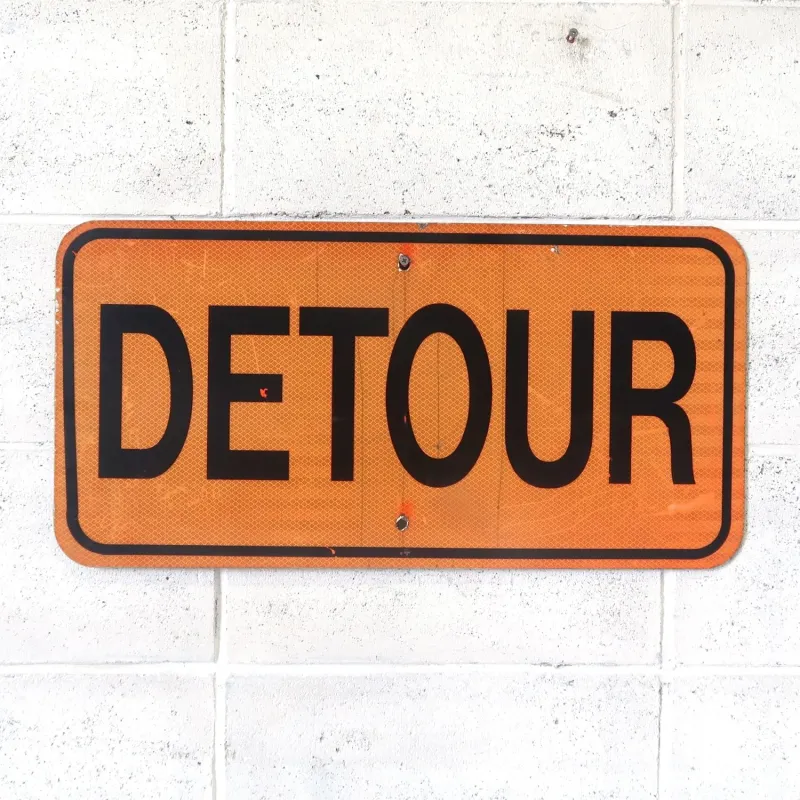 DETOUR ビンテージ ロードサイン