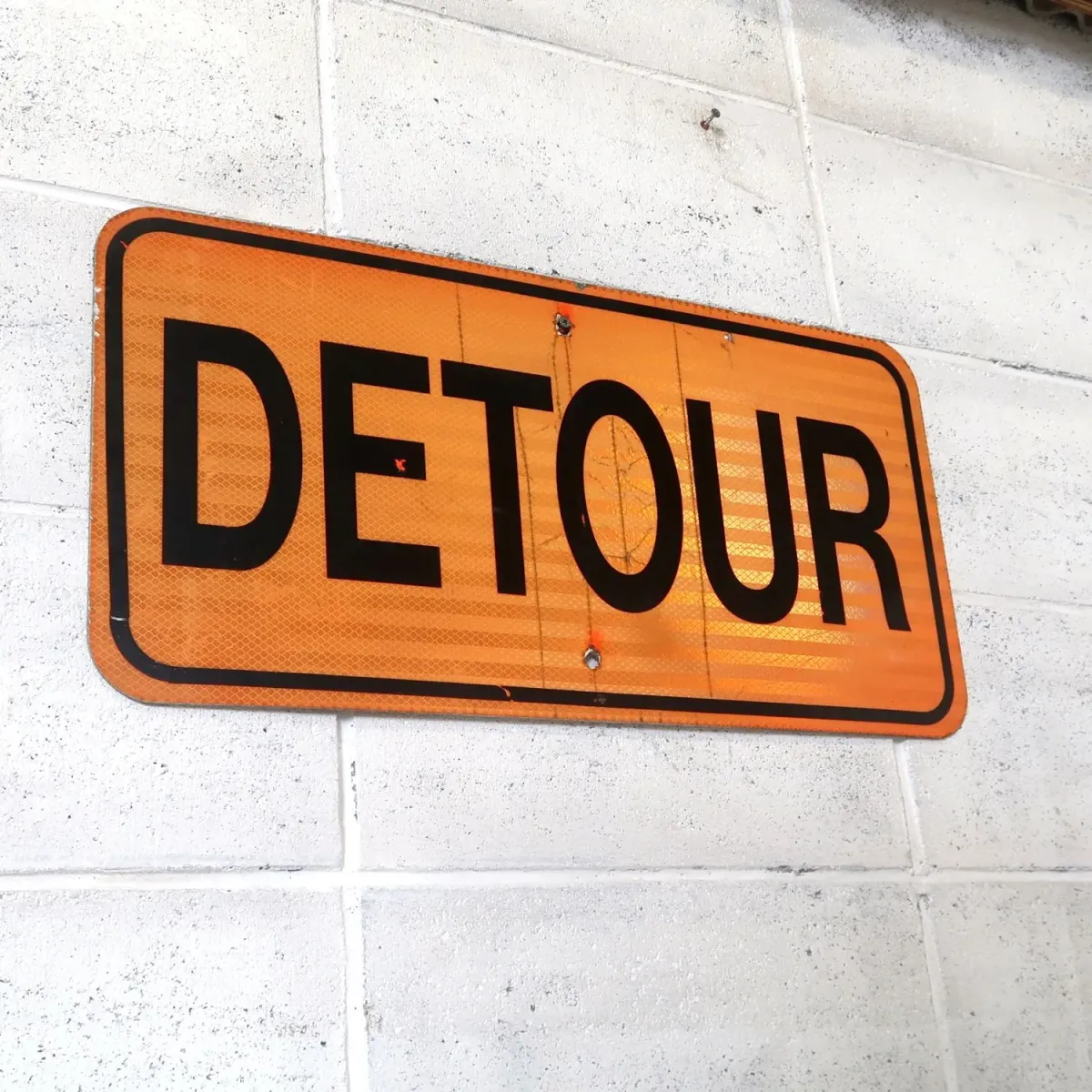 DETOUR ビンテージ ロードサイン