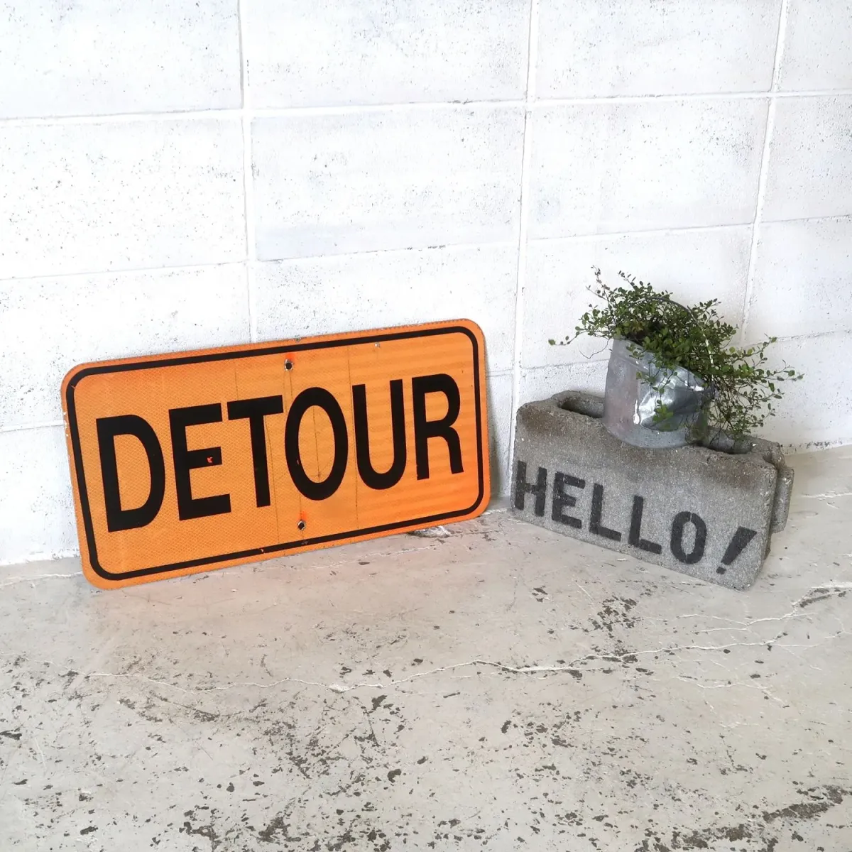DETOUR ビンテージ ロードサイン