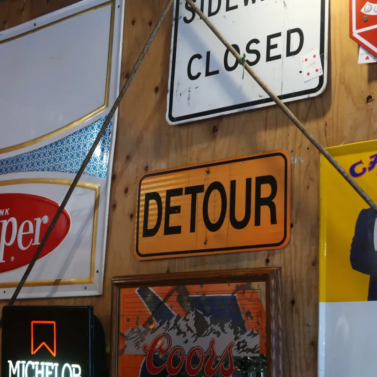 DETOUR ビンテージ ロードサイン