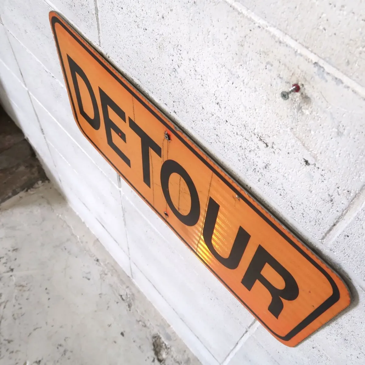 DETOUR ビンテージ ロードサイン