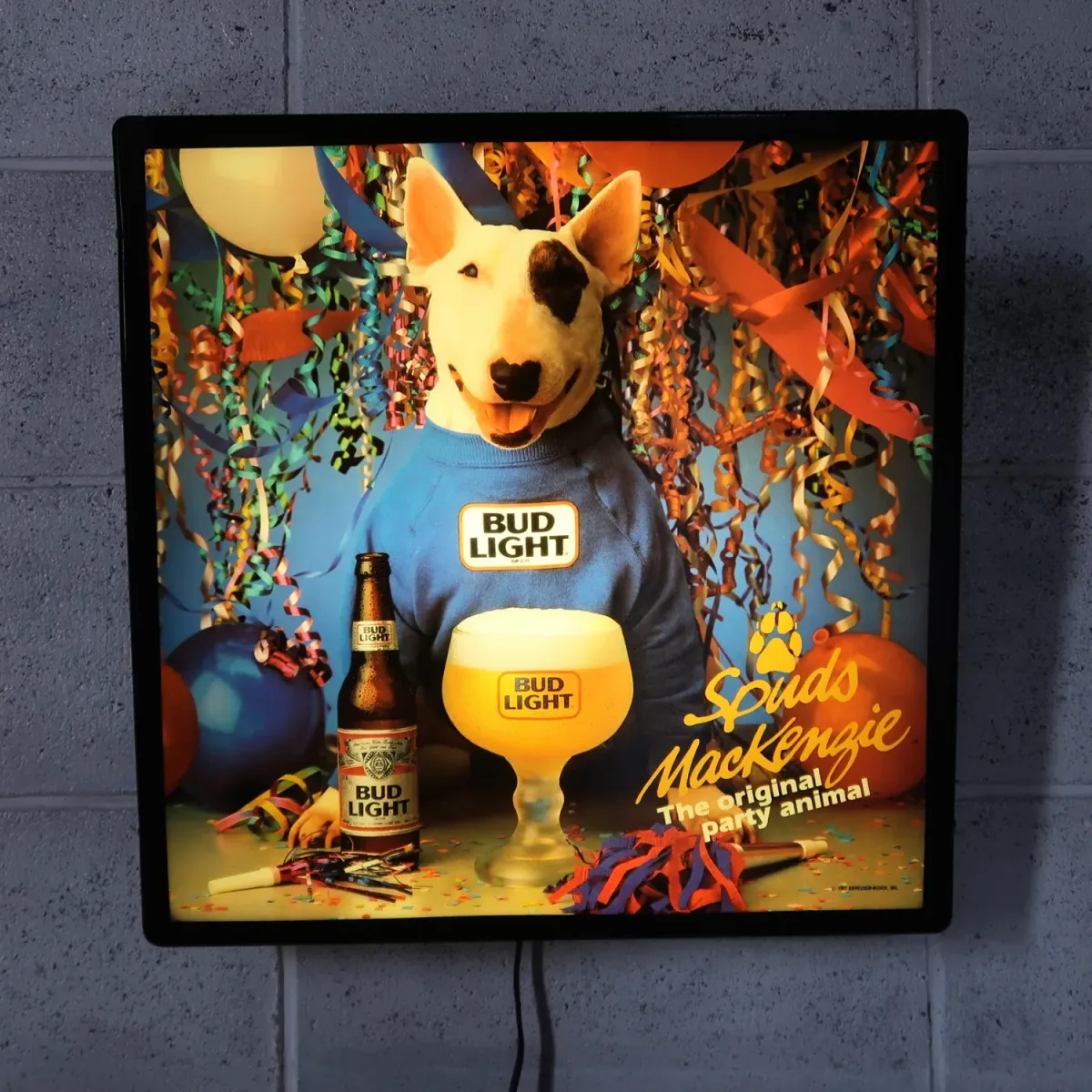 BUD LIGHT バド犬ライトサイン Spuds Mackenzie
