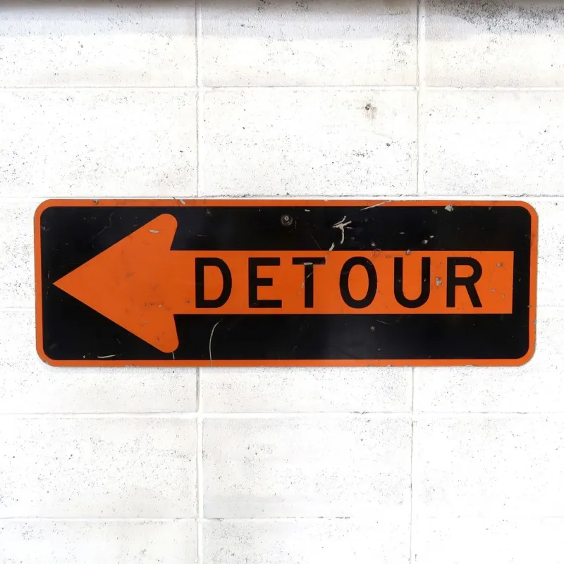 DETOUR ビンテージ ロードサイン